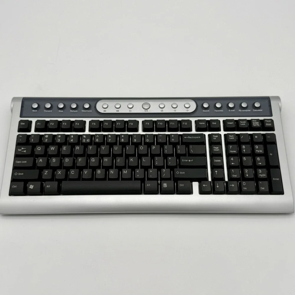 A4Tech RFKB-15 Wireless Multimedia Keyboard w/ RX-252 Receiver PS/2 Vintage
